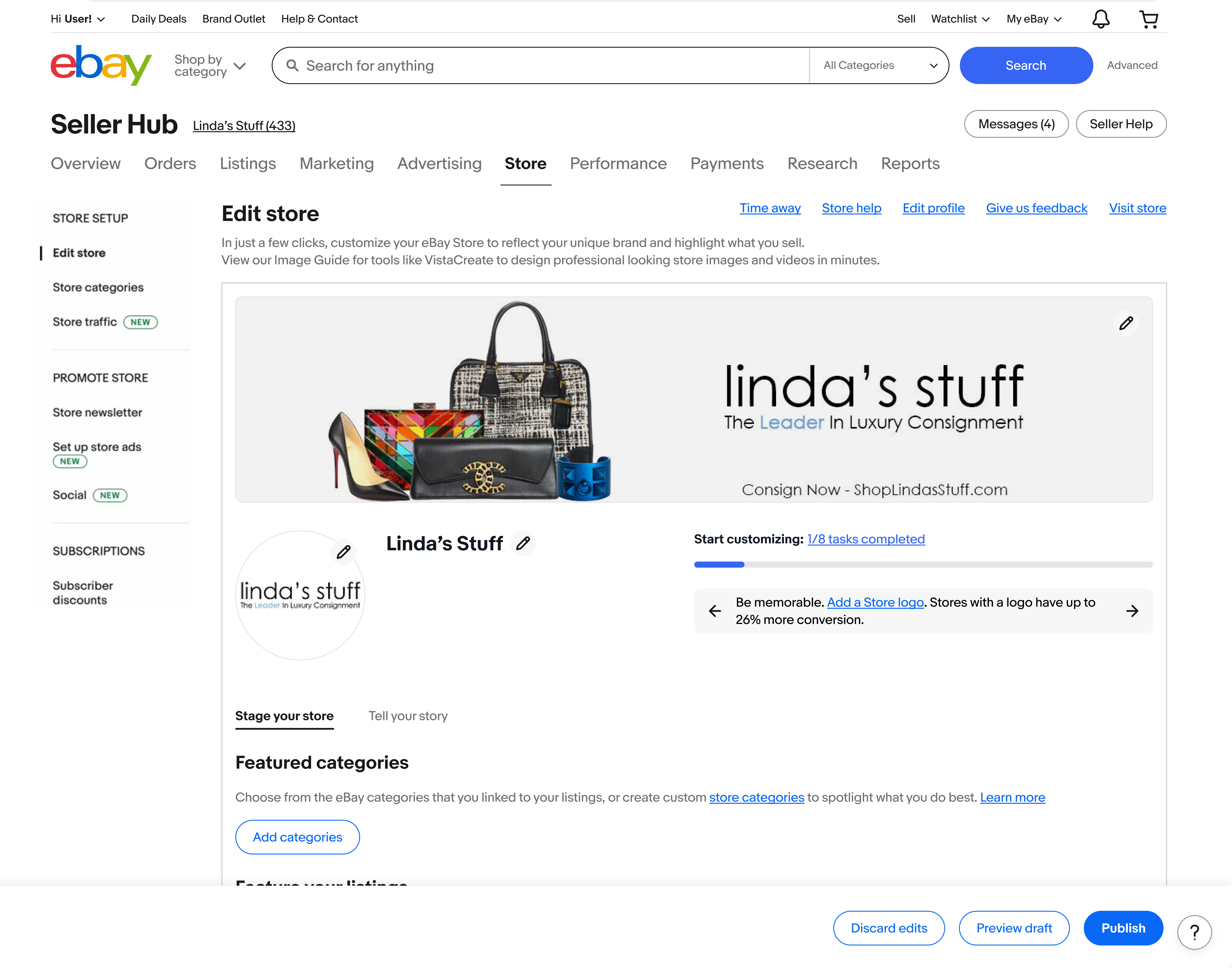 eBay Store Dashboard